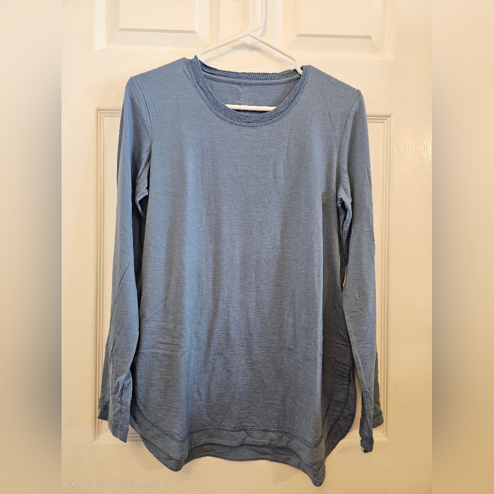 Woolx Women's Hazel tunic, Coronet Blue, size Small
